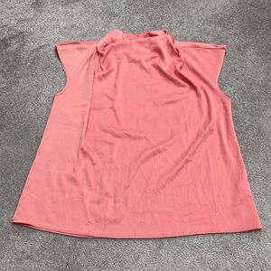 Unbranded Mock Neck Sleeveless Satin Blouse Womens Large Pink Workwear Casual